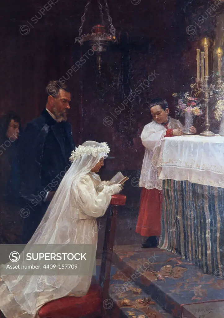 Pablo Picasso / 'The First communion', 1896, Oil on canvas, 166 x 118 cm, MPB 110.001. Museum: Museu Picasso, Barcelona.