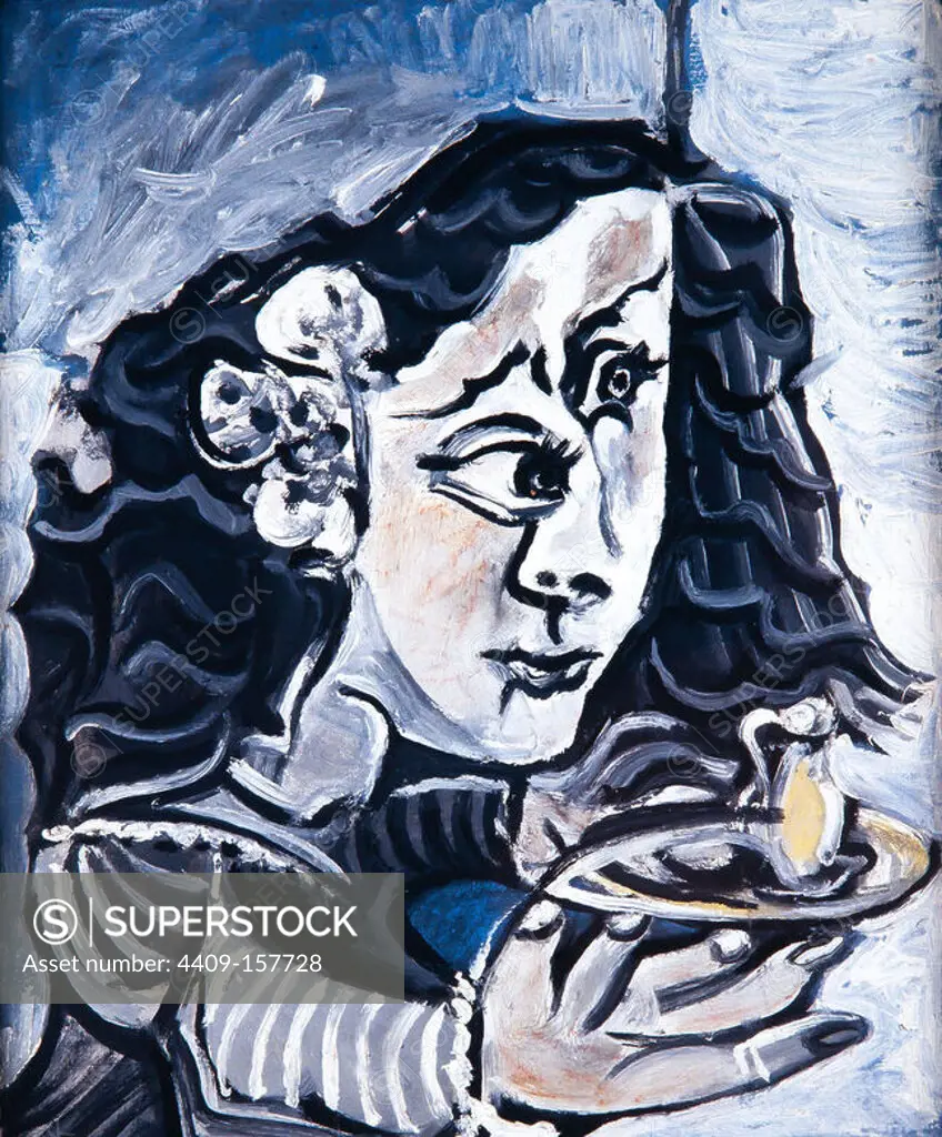 Pablo Picasso / 'Las Meninas (María Agustina Sarmiento)', 1957, Oil and traces of red grease pencil on canvas, 46 x 37,5 cm, MPB 70.435. Museum: Museu Picasso, Barcelona.
