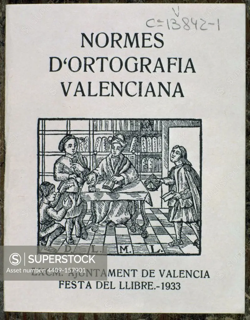 NORMAS ORTOGRAFICAS DEL VALENCIANO (1933) AYUNTAMIENTO DE VALENCIA. Location: BIBLIOTECA NACIONAL-COLECCION. MADRID. SPAIN.