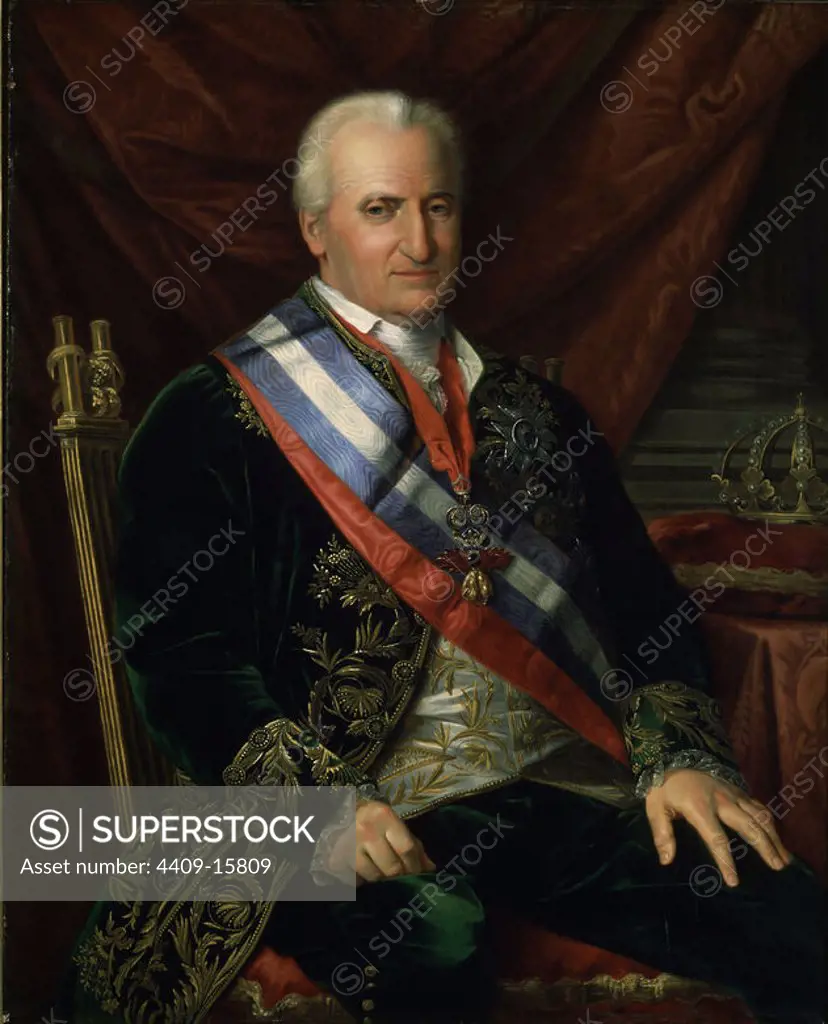 CARLOS IV EN ROMA- PINTURA NEOCLASICA ESPAÑOLA. Author: JOSE DE MADRAZO Y AGUDO. Location: PALACIO REAL-PINTURAS. ARANJUEZ. MADRID. SPAIN. Prince of Asturias Charles de Bourbon (Charles IV).