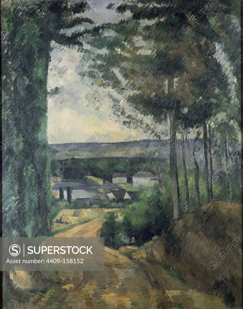 'Road Leading to the Lake', 1880, Oil on canvas, 92 x 75 cm. Author: PAUL CEZANNE.