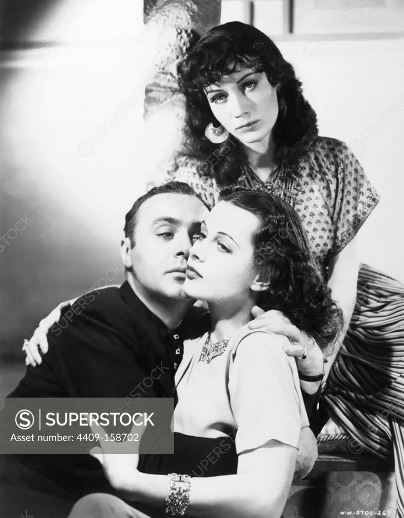 SIGRID GURIE, CHARLES BOYER and HEDY LAMARR in ALGIERS (1938), directed by JOHN CROMWELL.