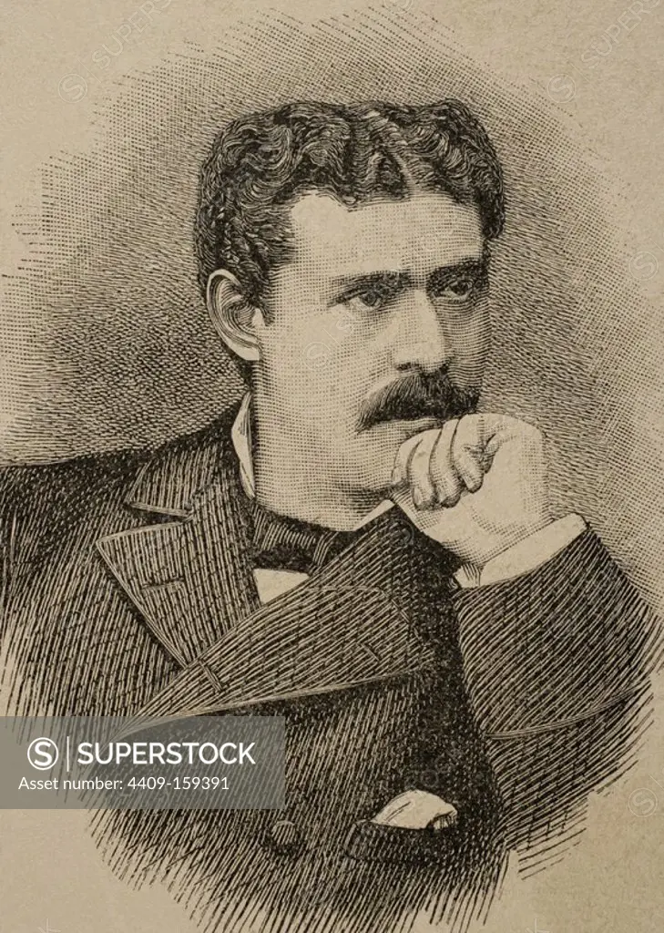 Spyridon Lambros (1851-1919). Greek historian and politician. Engraving in The Iberian Illustration, 1888.