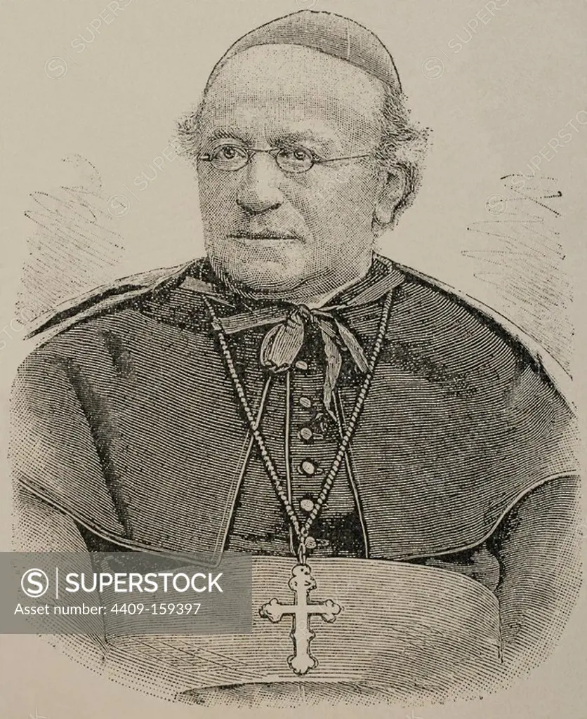 Rafael Monaco La Valetta (1827-1896). Italian Cardinal. Engraving In The Artistic illustration, 1896.