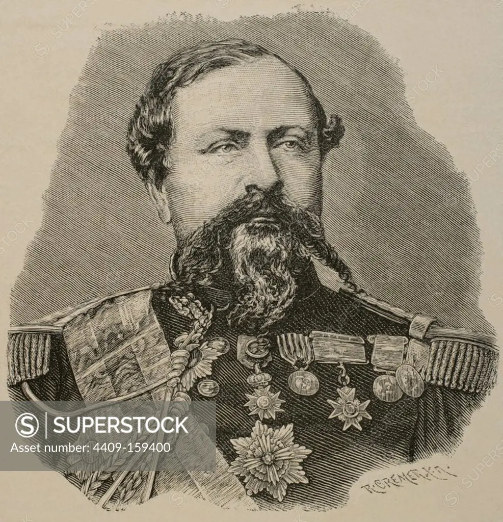 Edmond Le Boeuf (1809-1888). Marshal of France. Engraving in The Universal History, 1885.
