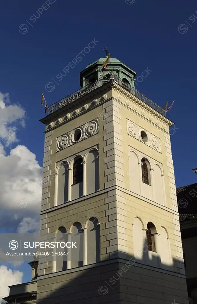 Poland. Warsaw. Saint Anne's Church. Bell tower, 19th century.