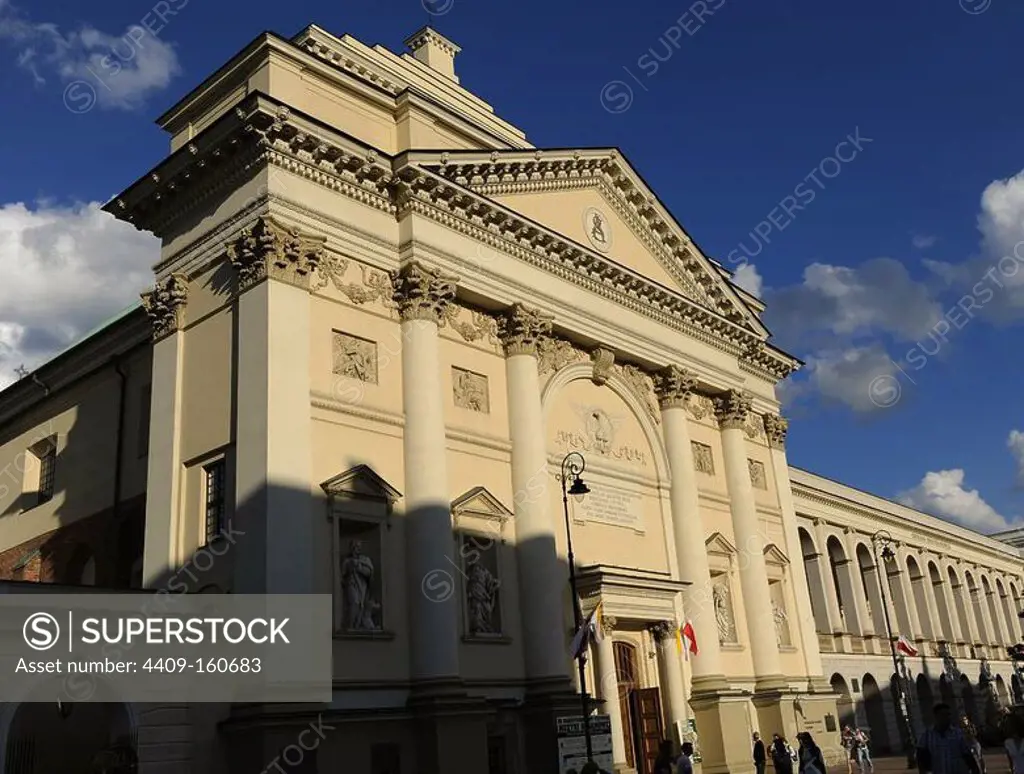 Poland. Warsaw. Saint Anne's Church. Neoclassical facade built by Chrystian Piotr Aigner (1756-1841). 18th century.