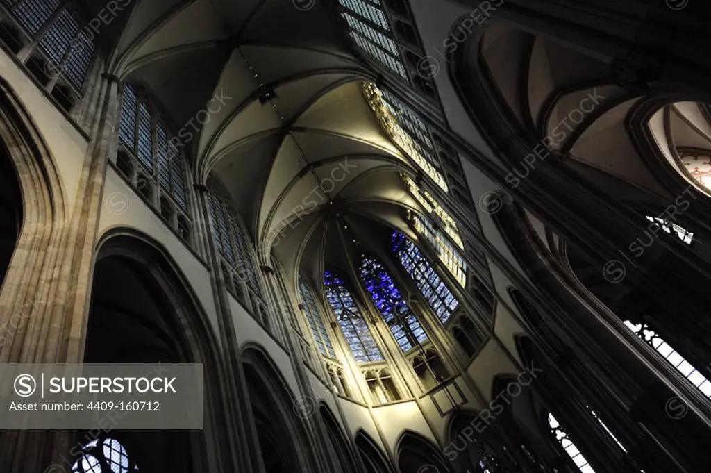 Netherlands. Utrecht. St. Martin's Cathedral. Middle Ages. French Gothic. Protestant church since 1580. Inside.