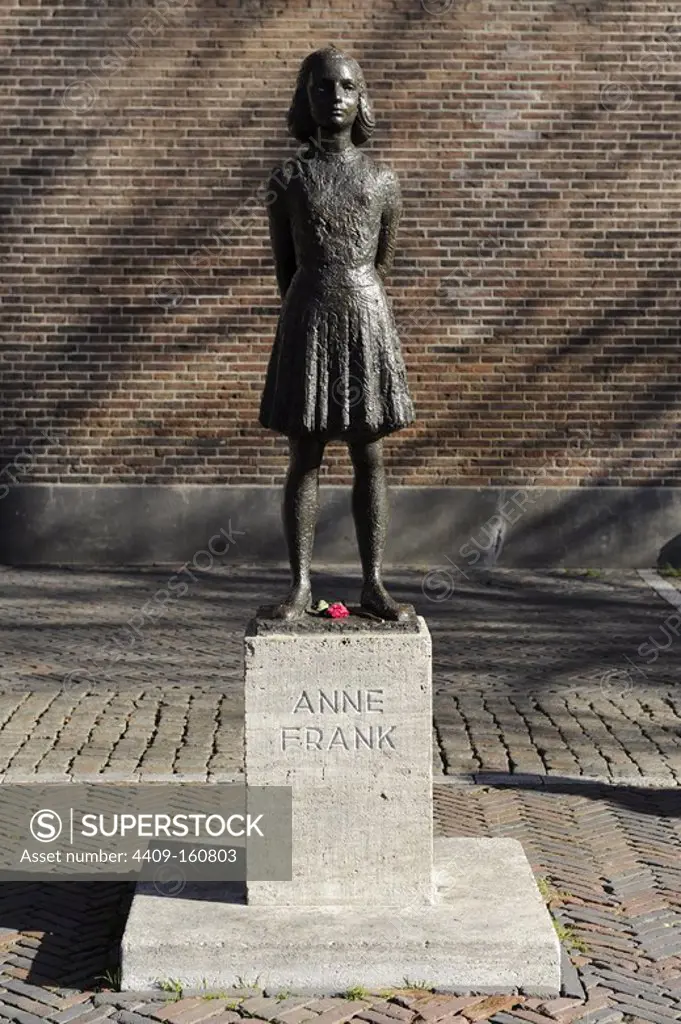 Anne Frank (1929-1945). Jewish victim of the Holocaust. Statue. Utrecht, Netherlands.