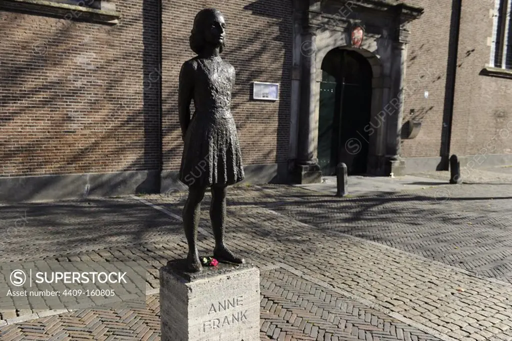 Anne Frank (1929-1945). Jewish victim of the Holocaust. Statue. Utrecht, Netherlands.