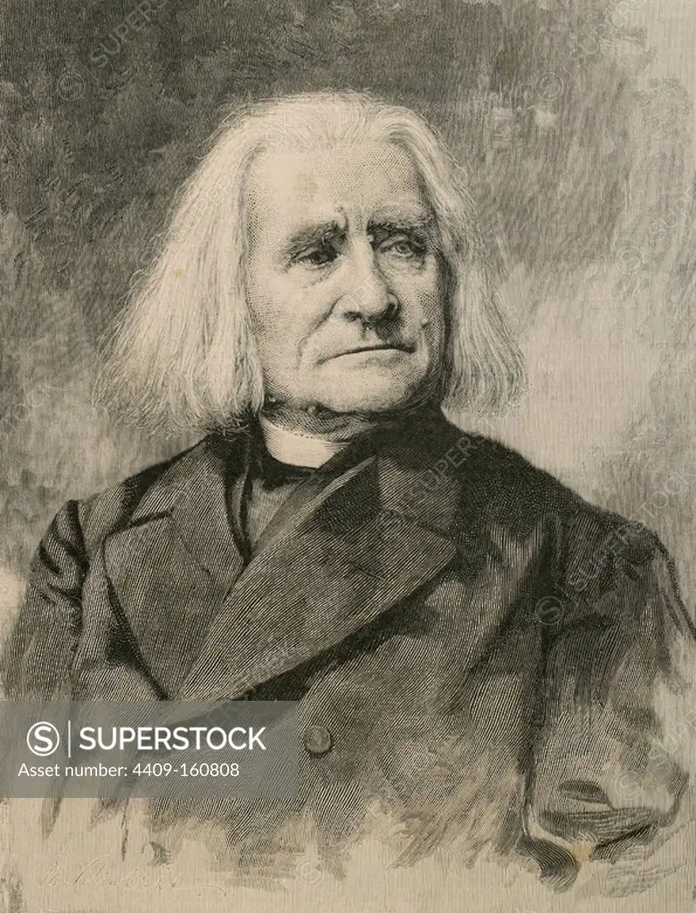 Franz Liszt (1811-1886). Hungarian composer and virtuoso pianist. Engraving by La Ilustracion Artistica. 1886.