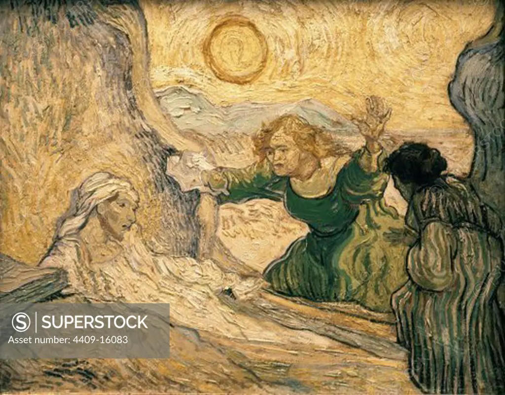 Dutch school. The Raising of Lazarus, after Rembrandt. May 1890. Oil on paper (50 x 65 cm). Amsterdam, Van Gogh Museum. Location: MUSEO VAN GOGH, AMSTERDAM, HOLANDA.