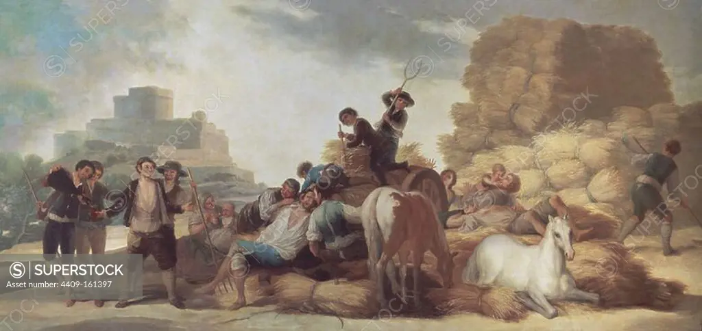 'The Threshing Floor, or Summer', 1786, Oil on canvas, 276 cm x 641 cm, P00794. Author: FRANCISCO DE GOYA. Location: MUSEO DEL PRADO-PINTURA. MADRID. SPAIN.