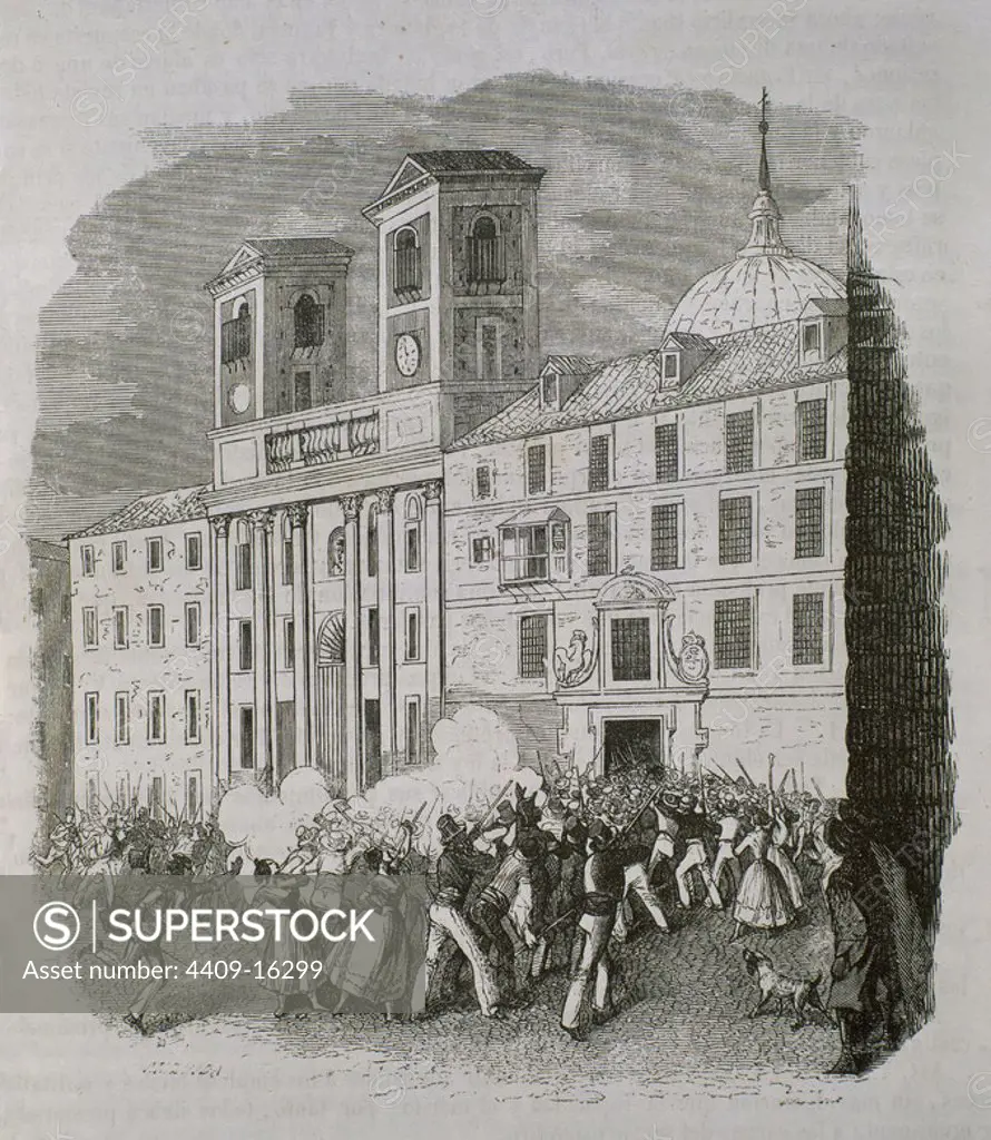 ASESINATO DE JESUITAS DEL COLEG IMPERIAL DE SAN ISIDRO POR CREER ENVENENAN AGUA.MADRID17/7/1834.
