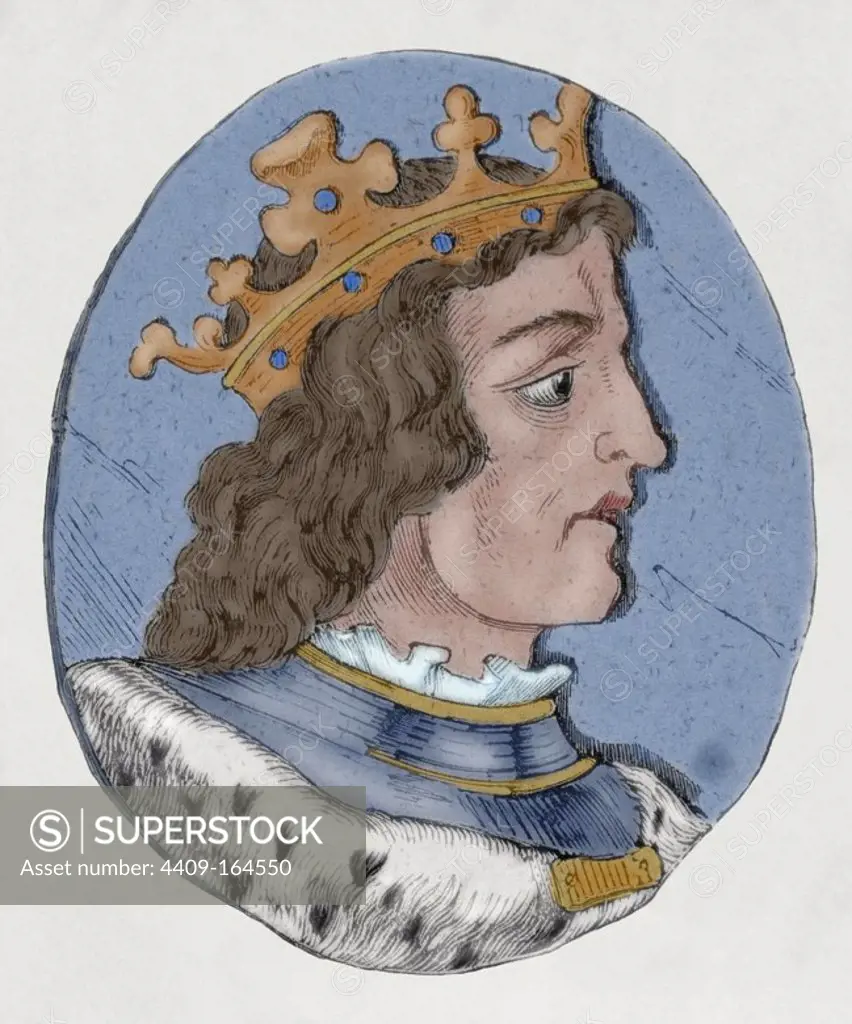 Ramiro III (961Ð985), king of Leo_n (966Ð984). Engraving. Colored.
