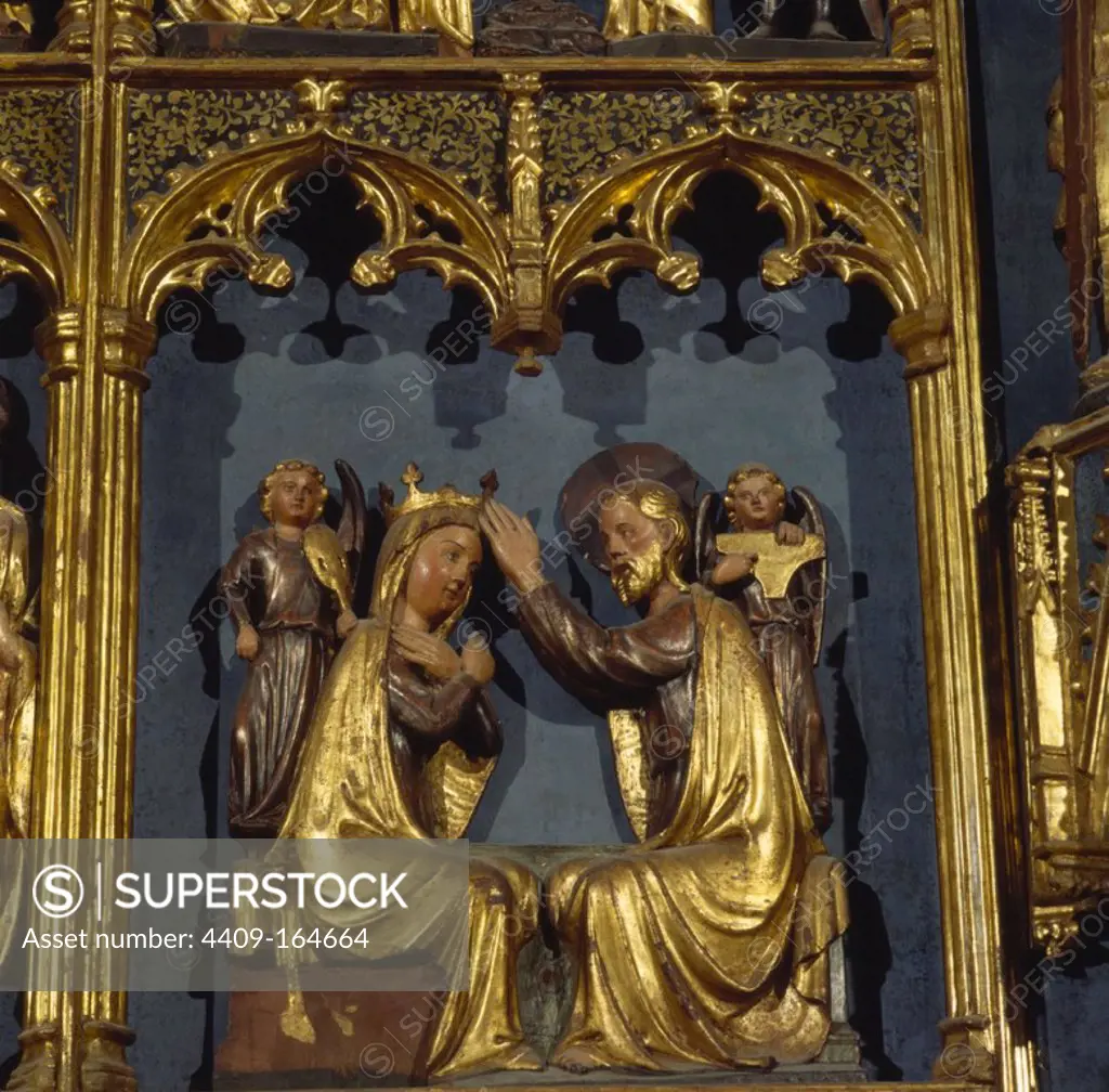 Detail altarpiece dedicated to the Mare de Déu de l'Estrella. Altar, Tortosa Cathedral, 14th century. Museum: CATEDRAL DE TORTOSA.