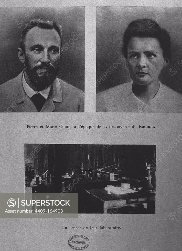 PIERRE AND MARIE CURIE, AND LABORATORY. Location: ACADEMIA DE CIENCIAS. France.