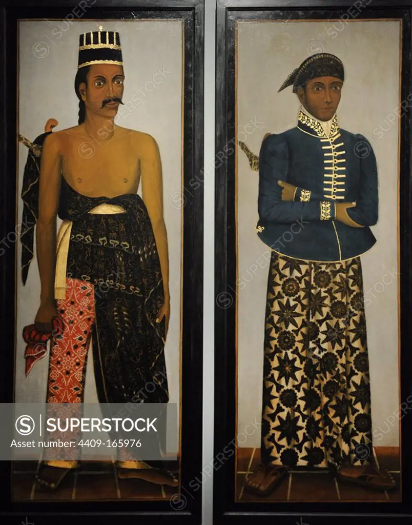 Five Javanese court officials, c. 1820-1870. Anonymous. Rijksmuseum. Amsterdam. Holland.