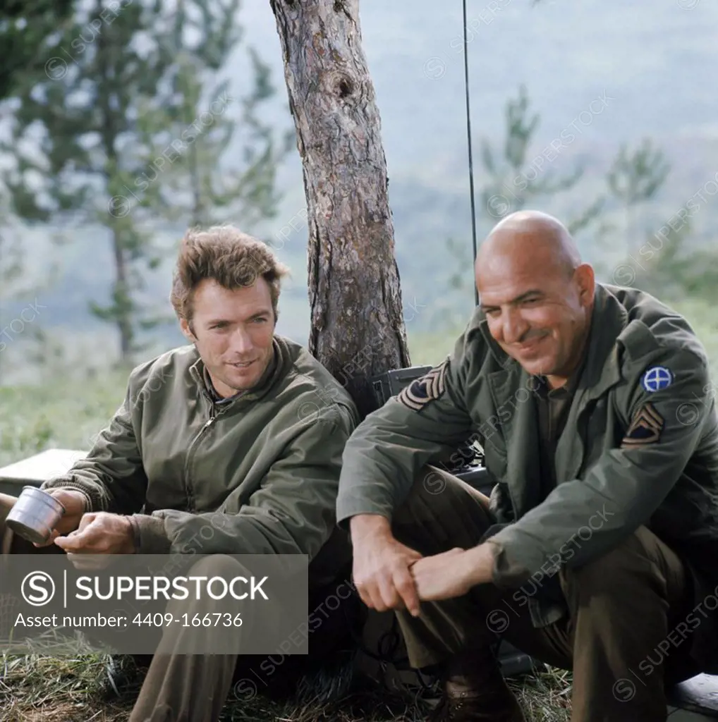TELLY SAVALAS and CLINT EASTWOOD in KELLY'S HEROES (1970).