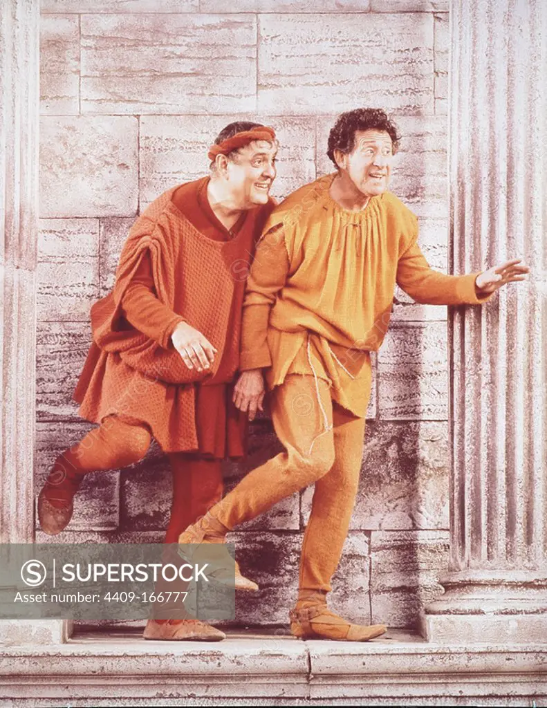 JACK GILFORD and ZERO MOSTEL in A FUNNY THING HAPPENED ON THE WAY TO THE FORUM (1966), directed by RICHARD LESTER.