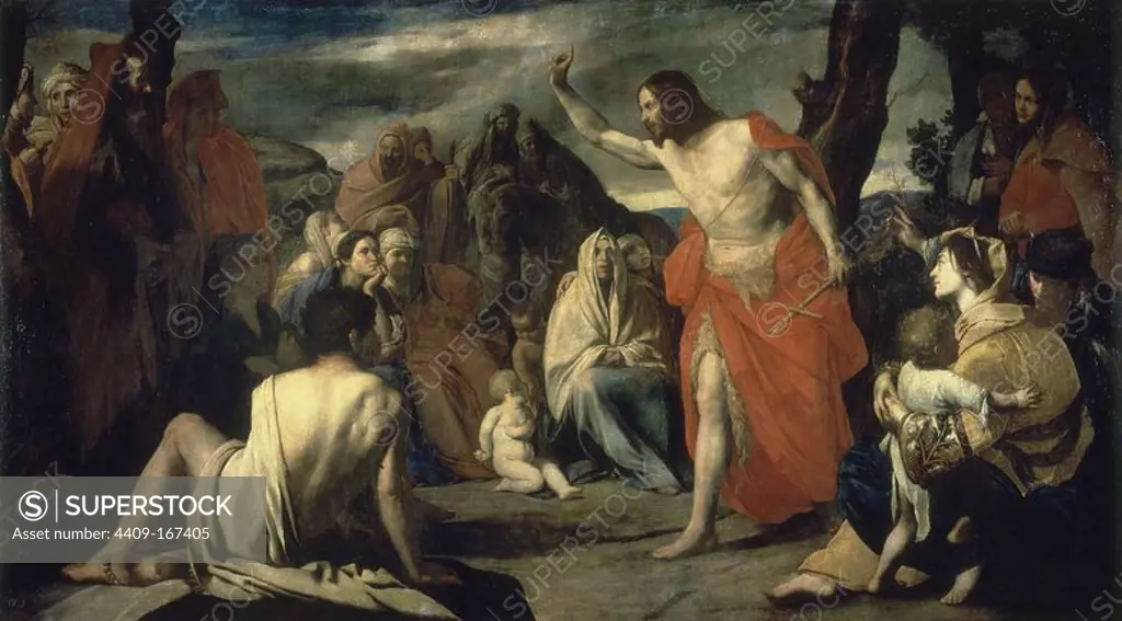 'The Preaching of Saint John the Baptist in the Desert', ca. 1635, Oil on canvas, 187 cm x 335 cm, P00257. Author: MAXIMO STANZIONE (1585-1656). Location: MUSEO DEL PRADO-PINTURA. MADRID. SPAIN. SAN JUAN BAUTISTA.