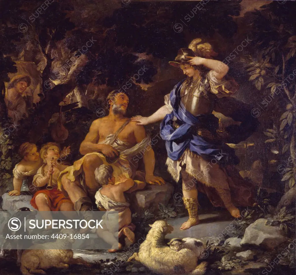 HERMINIA Y LOS PASTORES. Author: LUCA GIORDANO. Location: HOSPITAL DE TAVERA / MUSEO DUQUE DE LERMA. Toledo. SPAIN.