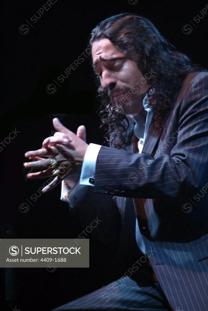 The spanish flamenco singer Diego el Cigala during a concert.