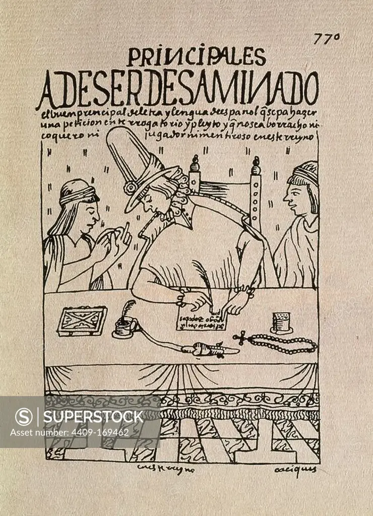 NUEVA CRONICA Y BUEN GOBIERNO - 1613/1615 - MANUSCRITO INDIO - PRINCIPALES A DE SER DESAMINADO. Author: HUAMAN POMA DE AYALA FELIPE. Location: BIBLIOTECA NACIONAL-COLECCION, MADRID, SPAIN.