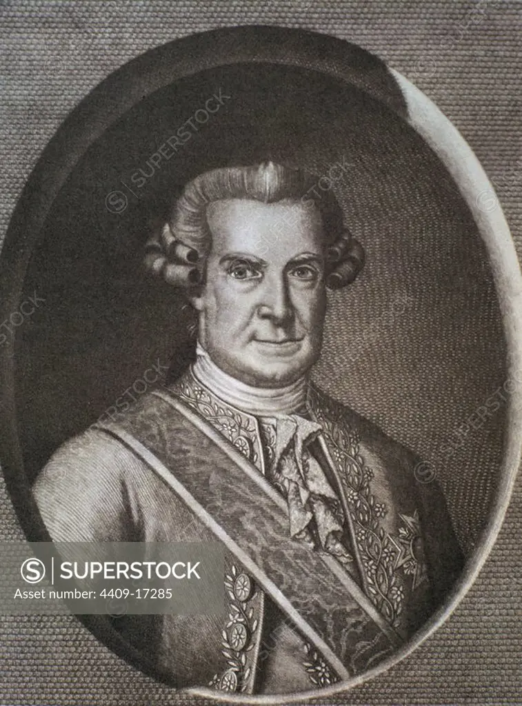 JOSE DE GALVEZ (1729-1786) MARQUES DE SONORA VISITADOR GENERAL DE LA NUEVA ESPAÑA. Author: ANONIMO SIGLO XVIII.