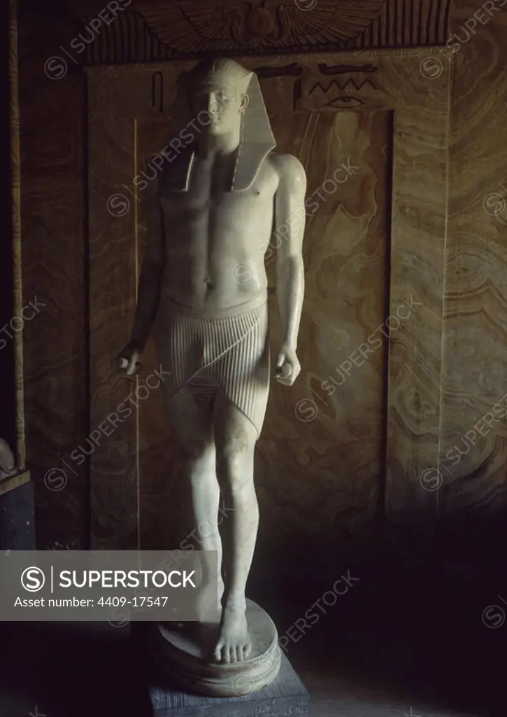 Statue of Antinous, Egyptian man.. Vatican, Egyptian museum. Location: MUSEOS VATICANOS-MUSEO GREGORIANO EGIPCIO. VATICANO.
