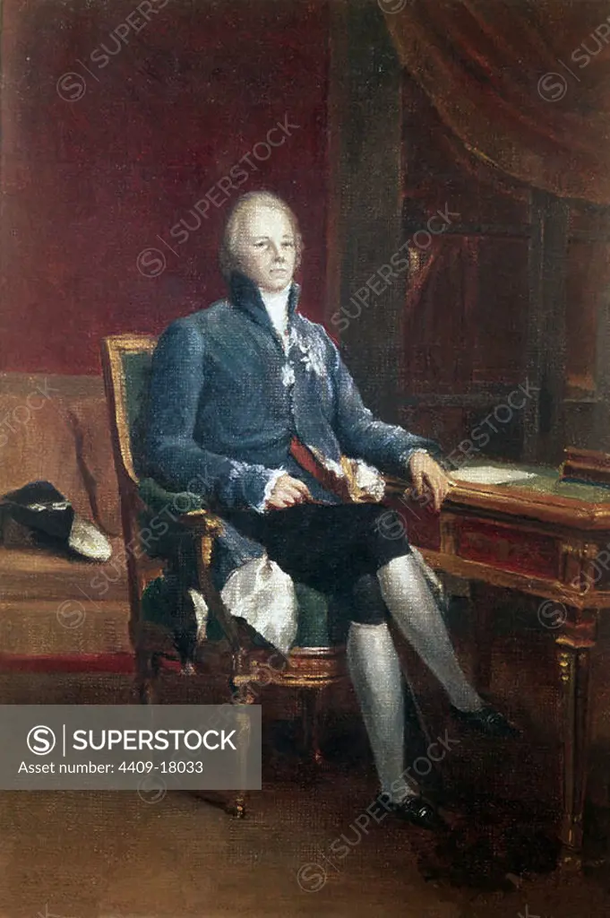 CHARLES MAURICE DE TALLEYRAND (1754-1838) DUQUE DE TALLEYRAND-PERIGORD - NEOCLASICISMO FRANCES. Author: FRANÇOIS GERARD. Location: CASTILLO. VALENCAY.