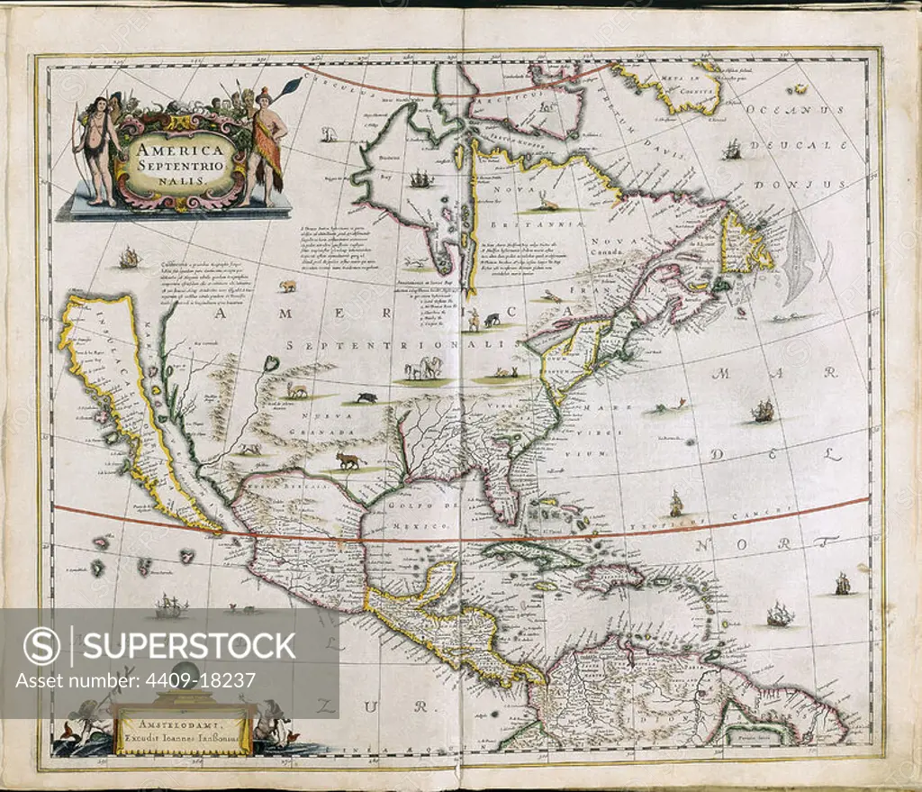 AMERICA SEPTENTRIONALIS - 1653. Author: JANSONIO JUAN. Location: SERVICIO GEOGRAFICO DEL EJERCITO. MADRID. SPAIN.