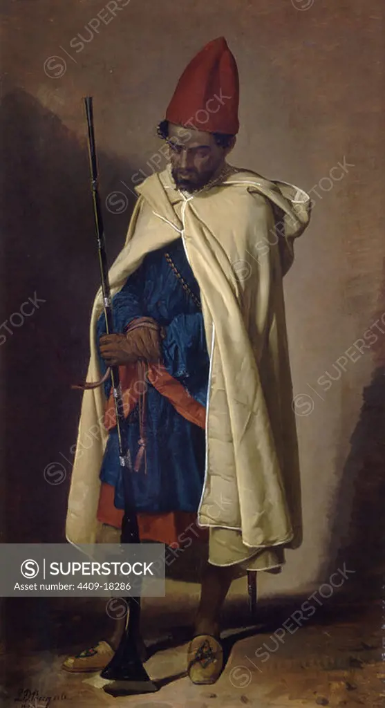 'Moor', 1863, Oil on canvas, 78 x 44,5 cm, P6755. Author: JOAQUIN DOMINGUEZ BECQUER. Location: CASON DEL BUEN RETIRO-PINTURA. MADRID. SPAIN.