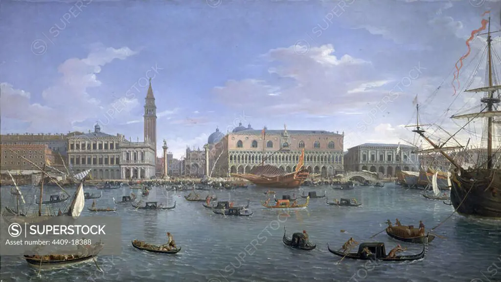'Vista de Venecia desde San Giorgio', 1697, Oil on canvas, 98 cm x 174 cm, P00475. Author: WITTEL CASPAR ADRIAANSZ VAN. VANVITELLI. Location: MUSEO DEL PRADO-PINTURA. MADRID. SPAIN.