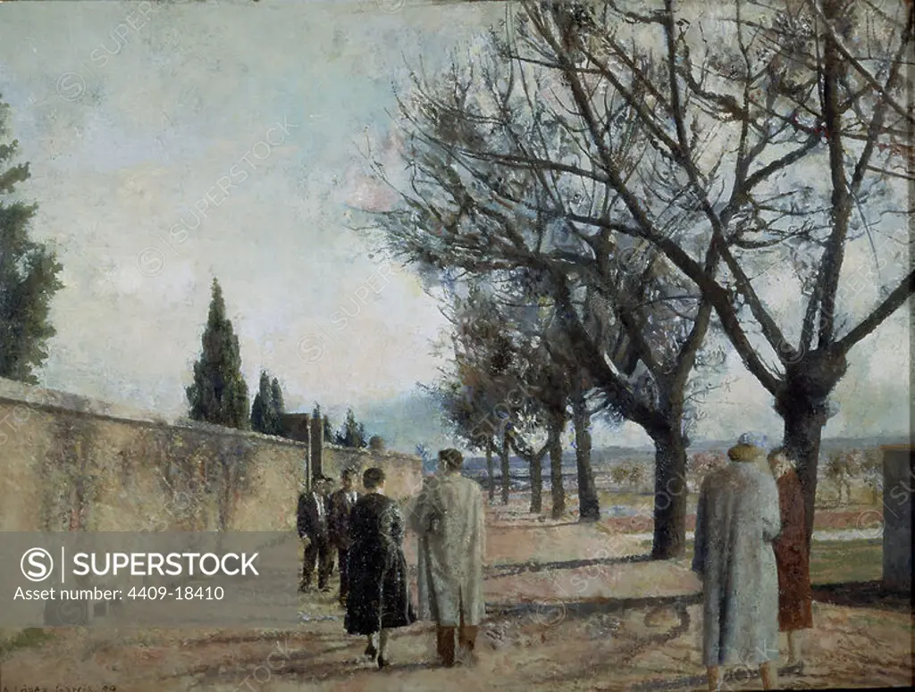 'The Road to the Cemetery', 1959, Oil on panel, 49 x 65 cm. Author: ANTONIO LOPEZ GARCIA. Location: PRIVATE COLLECTION. MADRID. SPAIN.