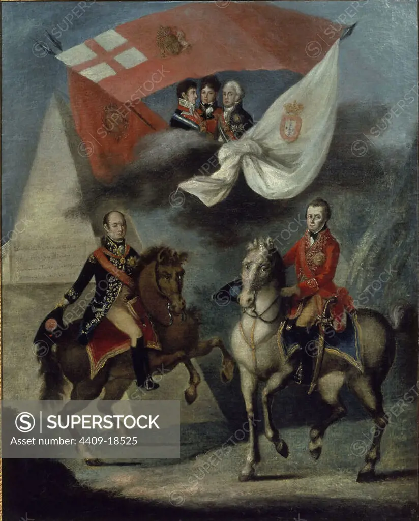 LA ALIANZA DE BRAGANZA BORBON Y GALES. Location: PRIVATE COLLECTION. STRAFFIELD. ENGLAND. PRINCE OF WALES. FERNANDO VII. DUQUE DE CIUDAD RODRIGO. CARR BERESFORD WILLIAM. BRAGANZA PRINCIPE. Arthur Wellesley (1769-1852). ARTHUR COLLEY (1769-1852) DQ DE WELLINGTON. DUQUE DE WELLINGTON (1769-1852).