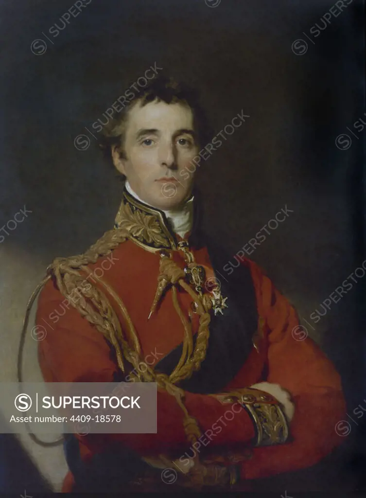 Portrait of Arthur Wellesley (1769-1852), 1st Duke of Wellington - 1814 - 91,4X71,1 cm - oil on canvas. Author: THOMAS LAWRENCE (1769-1830). Location: MUSEO WELLINGTON / ASPLEY HOUSE. LONDON. ENGLAND. DUQUE DE CIUDAD RODRIGO. Arthur Wellesley (1769-1852). ARTHUR COLLEY (1769-1852) DQ DE WELLINGTON. DUQUE DE WELLINGTON (1769-1852).