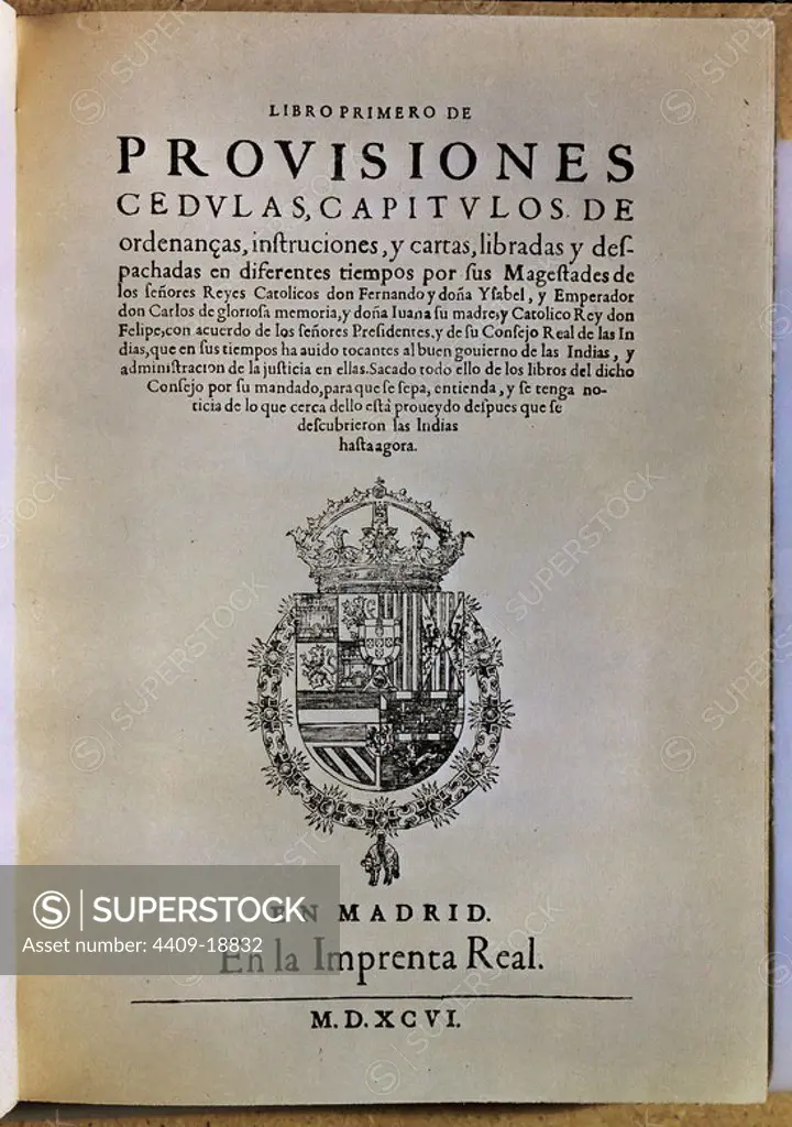 RECOPILACION DE LEYES DE LOS REINOS DE INDIAS-TOMO II-1681-PORTADA.