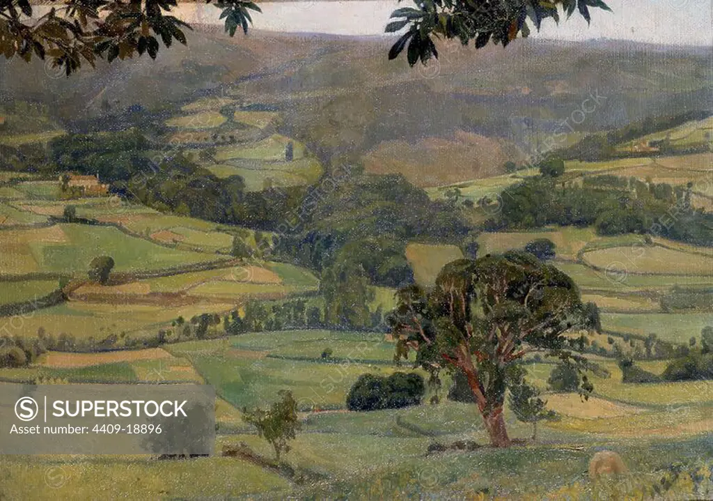 VALLE ESMERALDA (BARCIA-GALICIA) - 1912 - OLEO/LIENZO - 71 x 99 cm. Author: FRANCISCO LLORENS DIAZ.