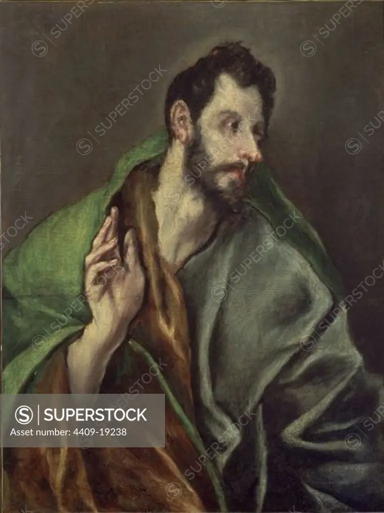 SAN FELIPE O SANTO TOMAS - 1610-1614 - OLEO/LIENZO - 72 x 55 cm - NP 2891. Author: EL GRECO. Location: MUSEO DEL PRADO-PINTURA, MADRID, SPAIN.