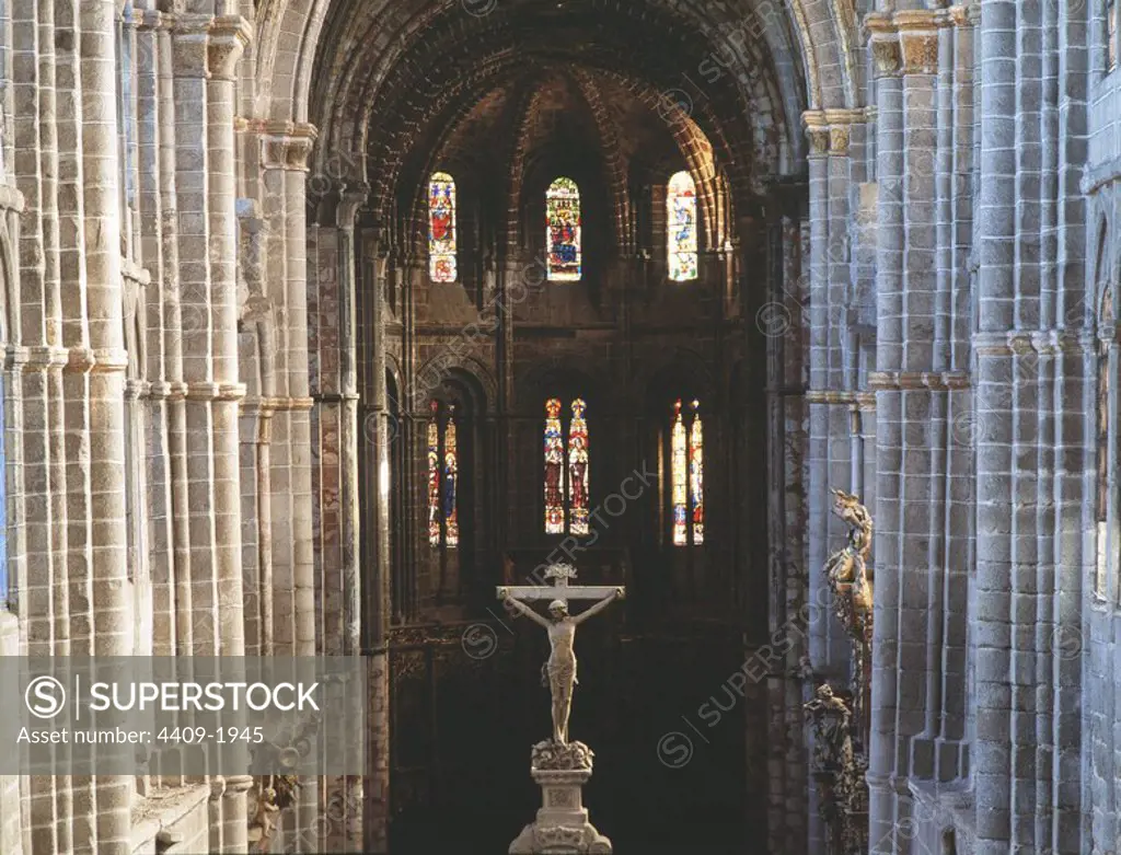 Catedral de Ávila, s.XII-XIV, provincia de España en la comunidad autónoma de Castilla y León. Nave de la catedral.