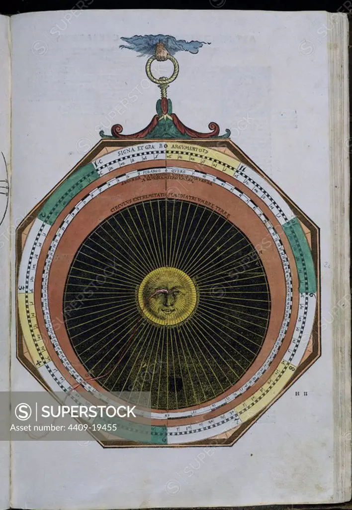 ASTRONOMICUN LAFAREUM - ASTRONOMIC TABLE WITH ASTROLABE - 16th CENTURY. Location: UNIVERSIDAD BIBLIOTECA. SALAMANCA. SPAIN.