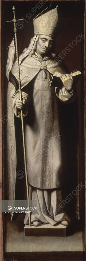'Saint Ildefonsus' (reverse), 1589, Oil on panel, 119 x 37 cm, P01858. Author: OTTO VAN VEEN (1556-1629) OTTO VENIUS u O. VAENIS. Location: MUSEO DEL PRADO-PINTURA. MADRID. SPAIN. SAN ILDEFONSO.