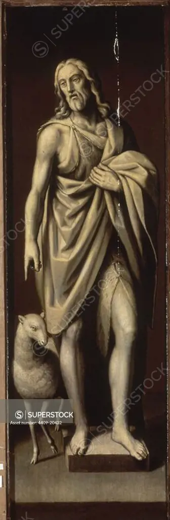 'Saint John the Baptist' (reverse), 1589, Oil on panel, 119 x 37 cm, P01859. Author: OTTO VAN VEEN (1556-1629) OTTO VENIUS u O. VAENIS. Location: MUSEO DEL PRADO-PINTURA. MADRID. SPAIN. SAN JUAN BAUTISTA.