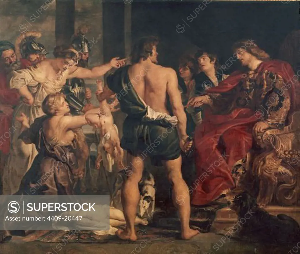 Rubens school. The Judgment of Solomon. El juicio de Salomon. 1.84 X 2.17. Madrid, Prado museum. Author: RUBENS ESCUELA DE RUBENS. Location: MUSEO DEL PRADO-PINTURA, MADRID, SPAIN.