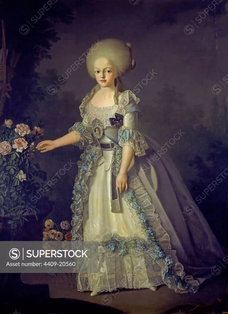 Italian school. Charlotte of Spain, queen of Portugal. c.1787. Oil on canvas (172 x 128 cm). Madrid, Prado museum. Author: TRONO GIUSEPPE. Location: MUSEO DEL PRADO-PINTURA. MADRID. SPAIN. JUAN VI ESPOSA. CARLOTA JOAQUINA INFANTA.
