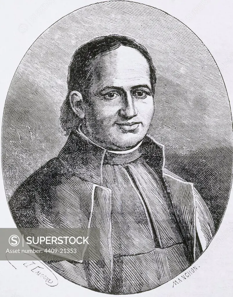 FRANCISCO MARTINEZ MARINA (1754-1833) HISTORIADOR Y POLITICO - GRABADO SIGLO XIX. Location: BIBLIOTECA NACIONAL-COLECCION. MADRID. SPAIN.