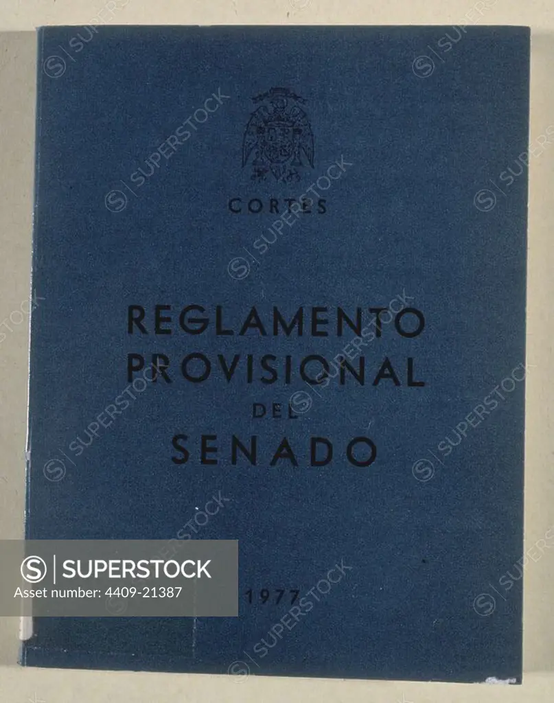 CORTES: REGLAMENTO PROVISIONAL DEL SENADO - 1977. Location: SENADO-BIBLIOTECA-COLECCION. MADRID.
