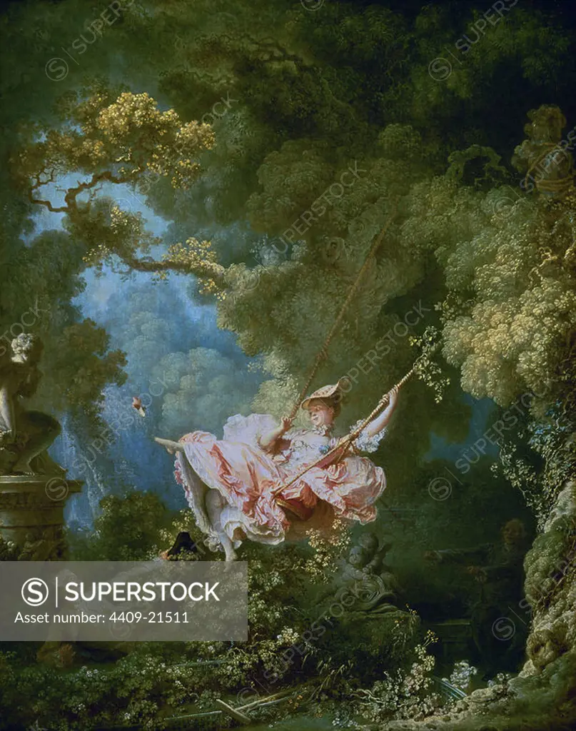 French school. The Happy Accidents of the Swing. Las casualidades felices del columpio. 1767. Oil on canvas (81 X 64). London, Wallace collection. Author: Jean-Honoré Fragonard (1732-1806). Location: PRIVATE COLLECTION. LONDON. ENGLAND.