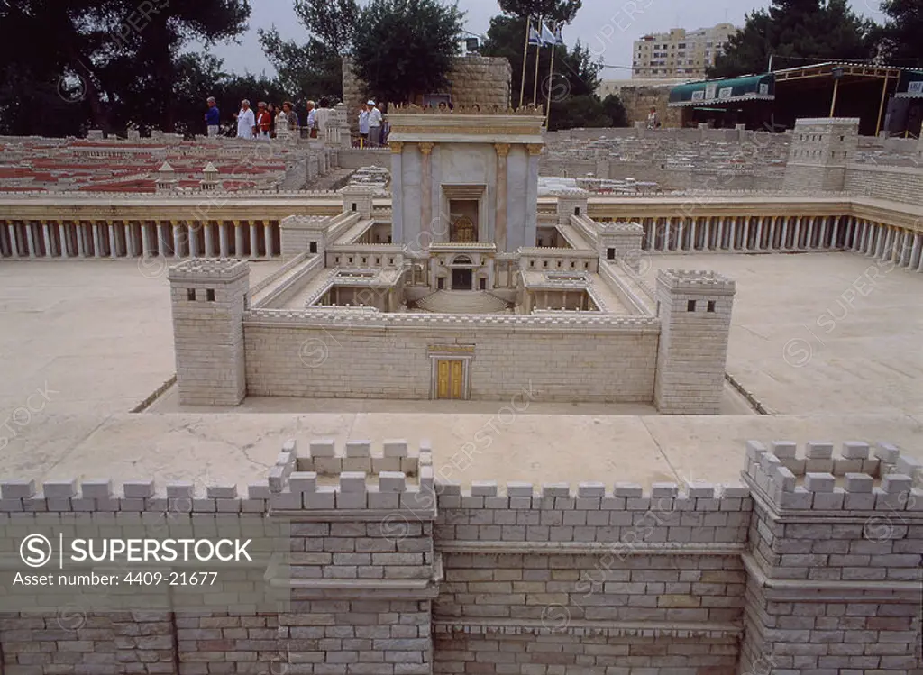 MAQUETA DE JERUSALEN - RECONSTRUCION DEL TEMPLO DE HERODES. Location: HOTEL HOLYLAND. ISRAEL.